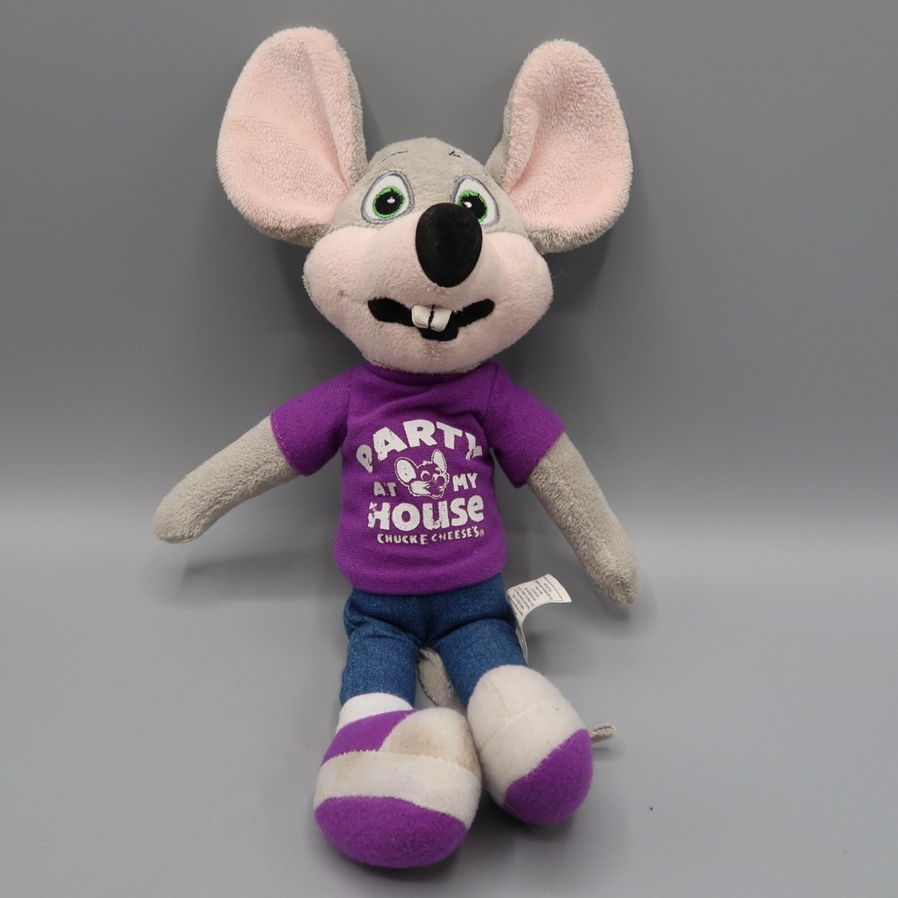 Chuck E Cheese Purple Party at My House Plush 11"‎ Toy Mouse Party at my house